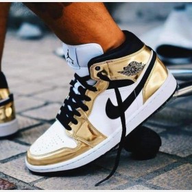 Nike Air Jordan High Gold white